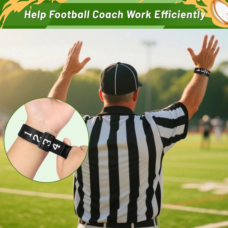 HIGHRAZON 5 Pcs Football Numbered Wrist Down Indicator Down Marker Referee Wristband Indicator Yard Markers Referee Gear, Officials Equipment for Football Games - Image 2
